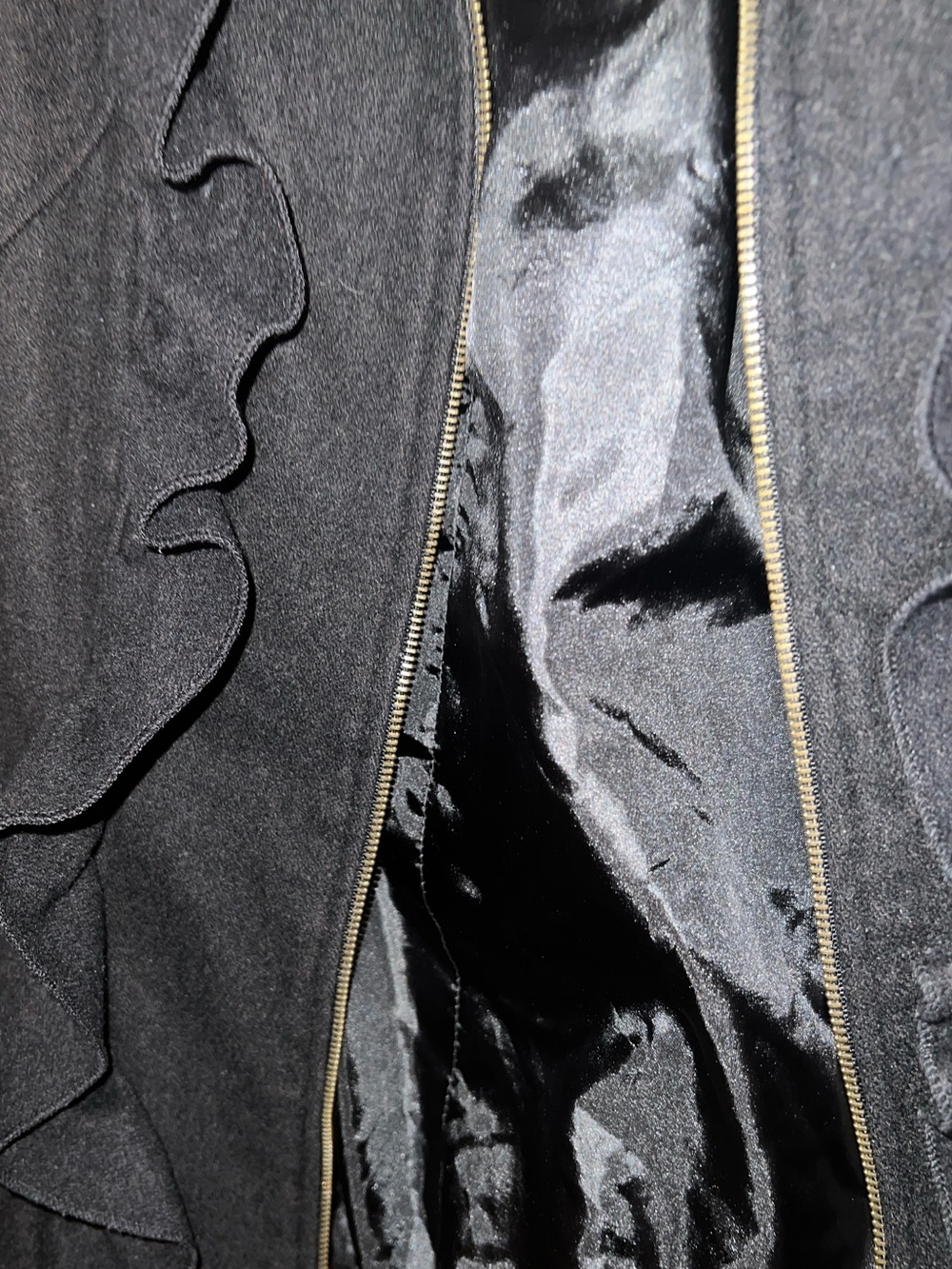 grass collection Black Ruffle Zip-Front Jacket - Picture 7 of 10